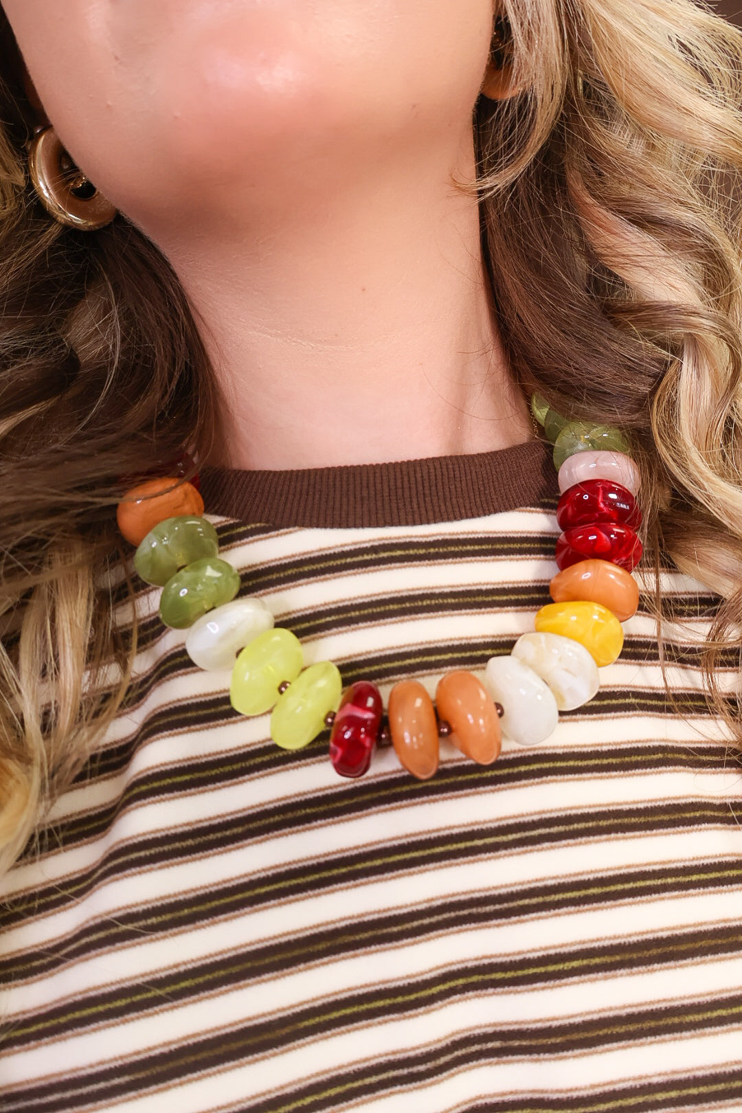 Multicolor Autumn Chunky Bead Necklace