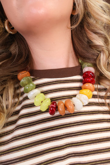 Multicolor Autumn Chunky Bead Necklace