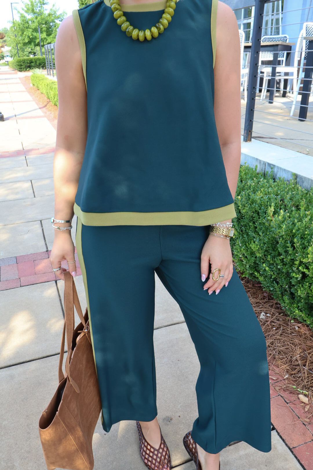 Hunter Green Knit Pants Set