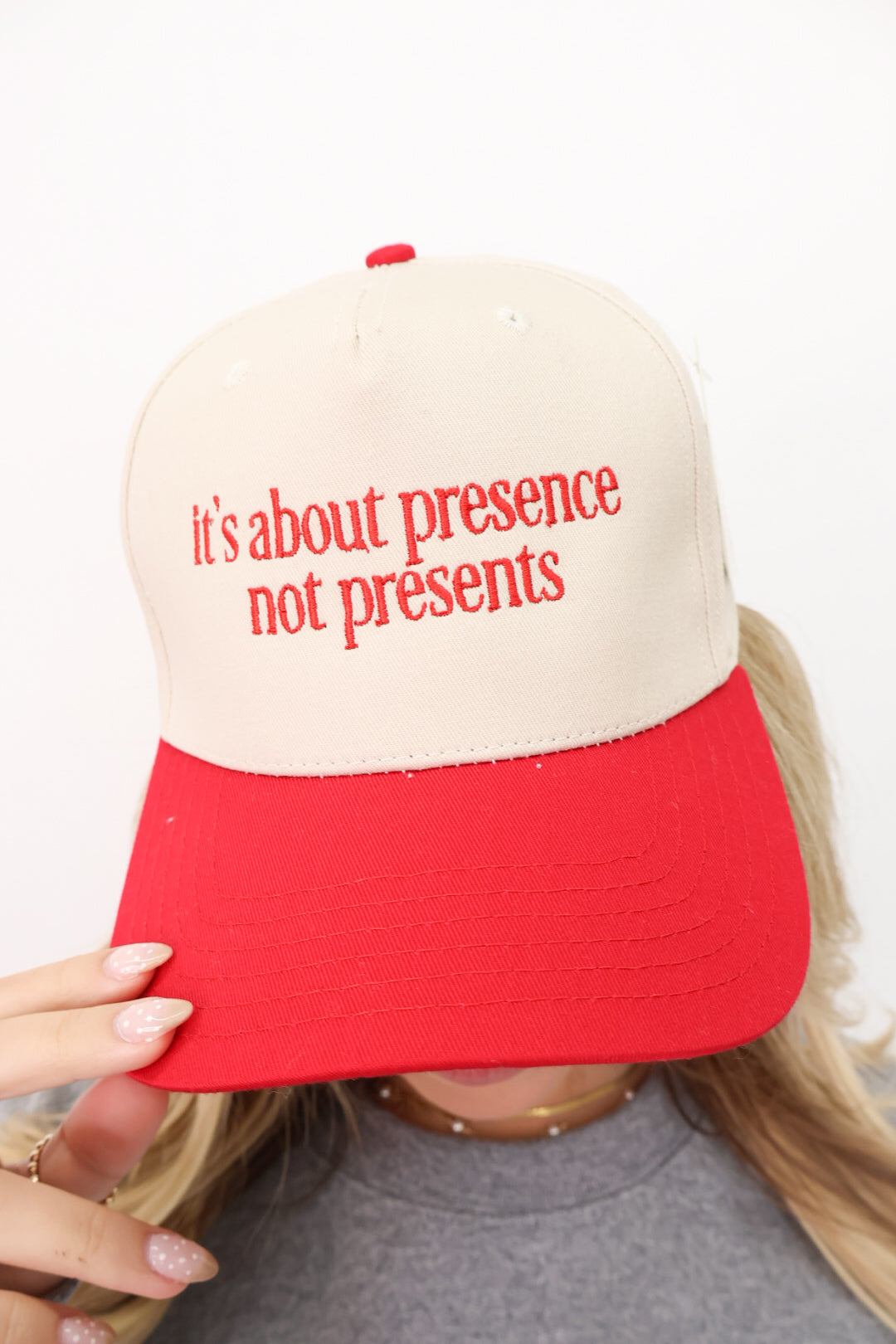It¡¯s About Presence, Not Presents Trucker Hat