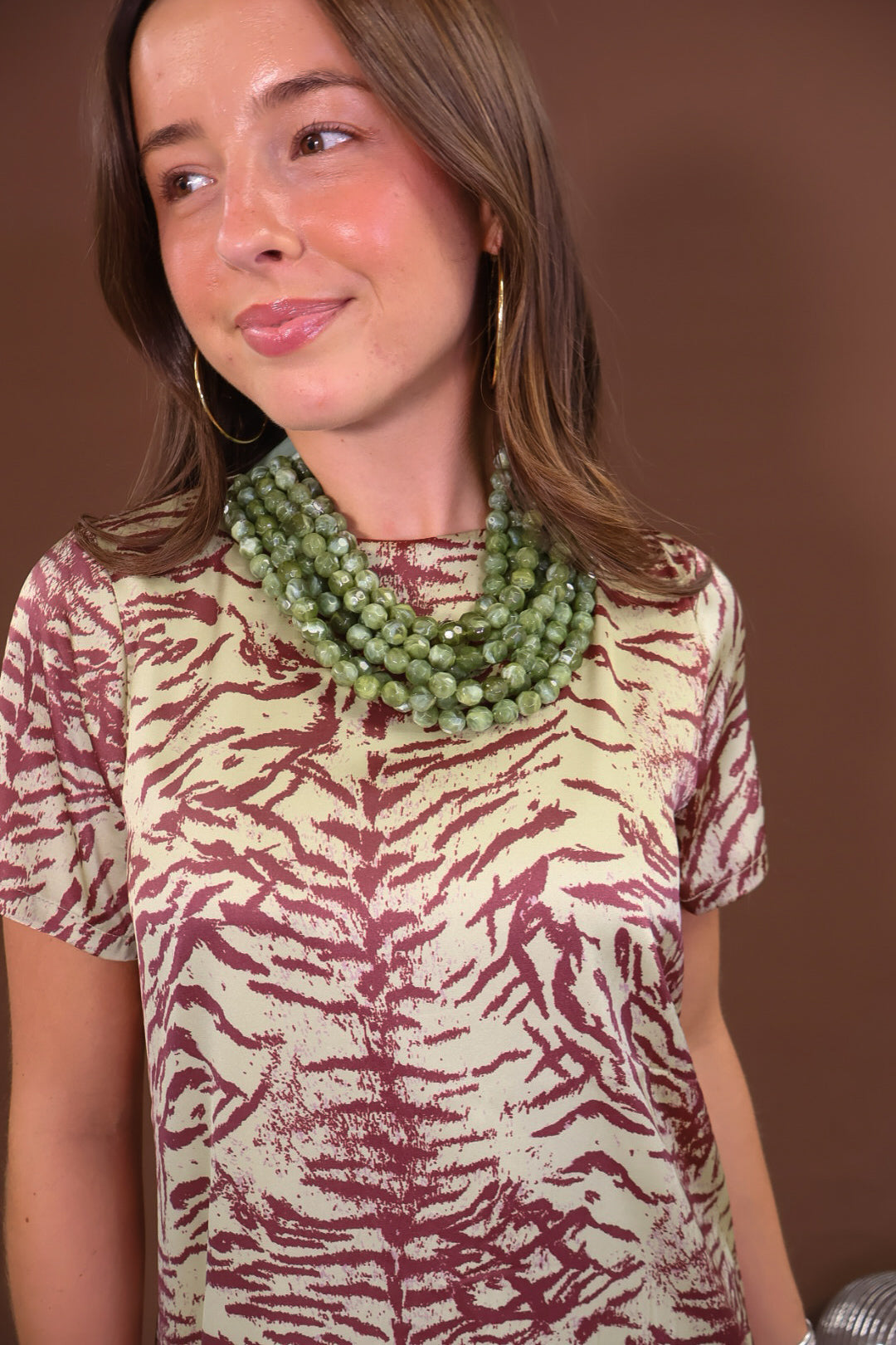 Multi Strand Green Beaded Necklace
