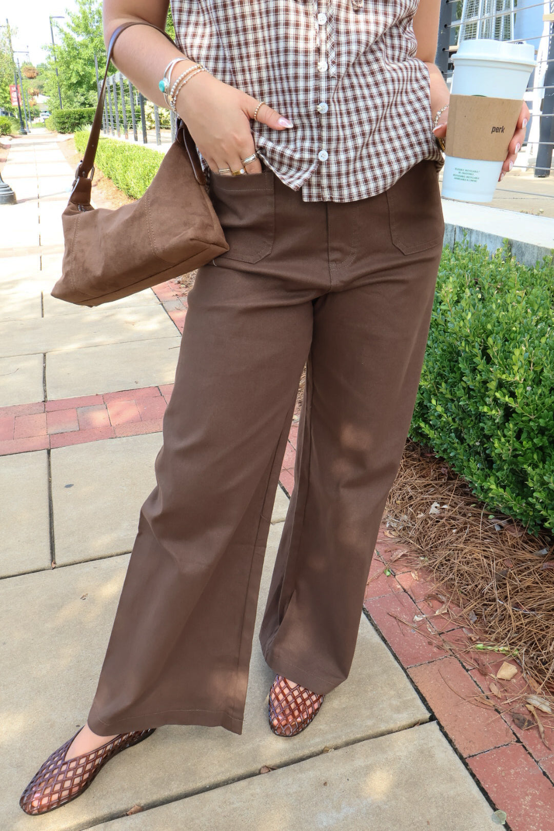Brown Wide Leg Pants