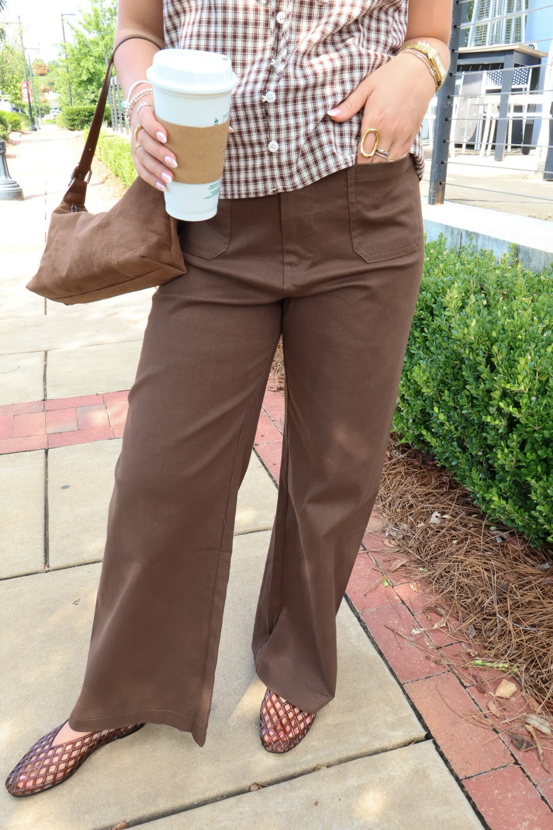 Brown Wide Leg Pants