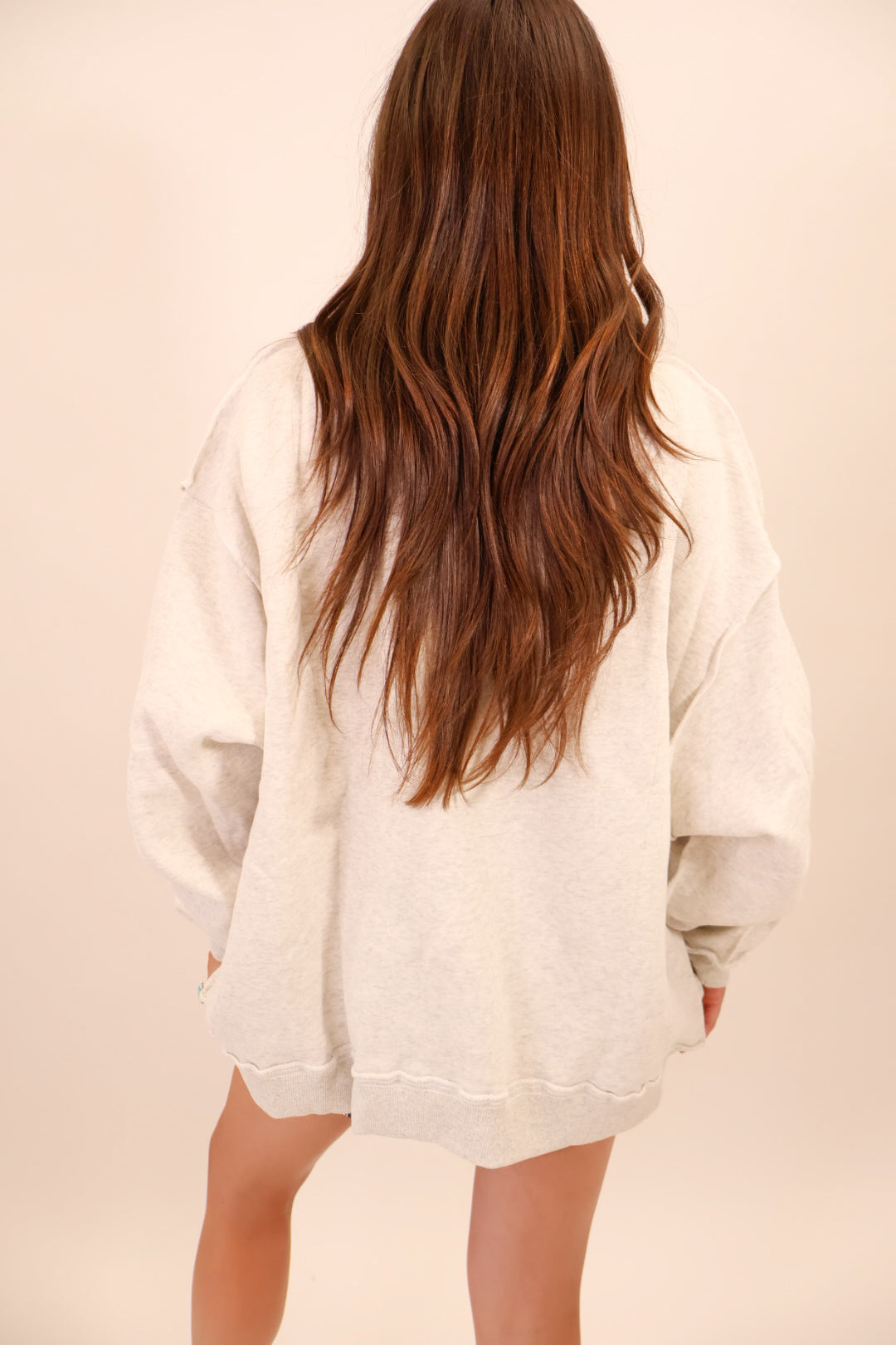 Tigers Chest Embroidered Mock Neck Pullover - Gray