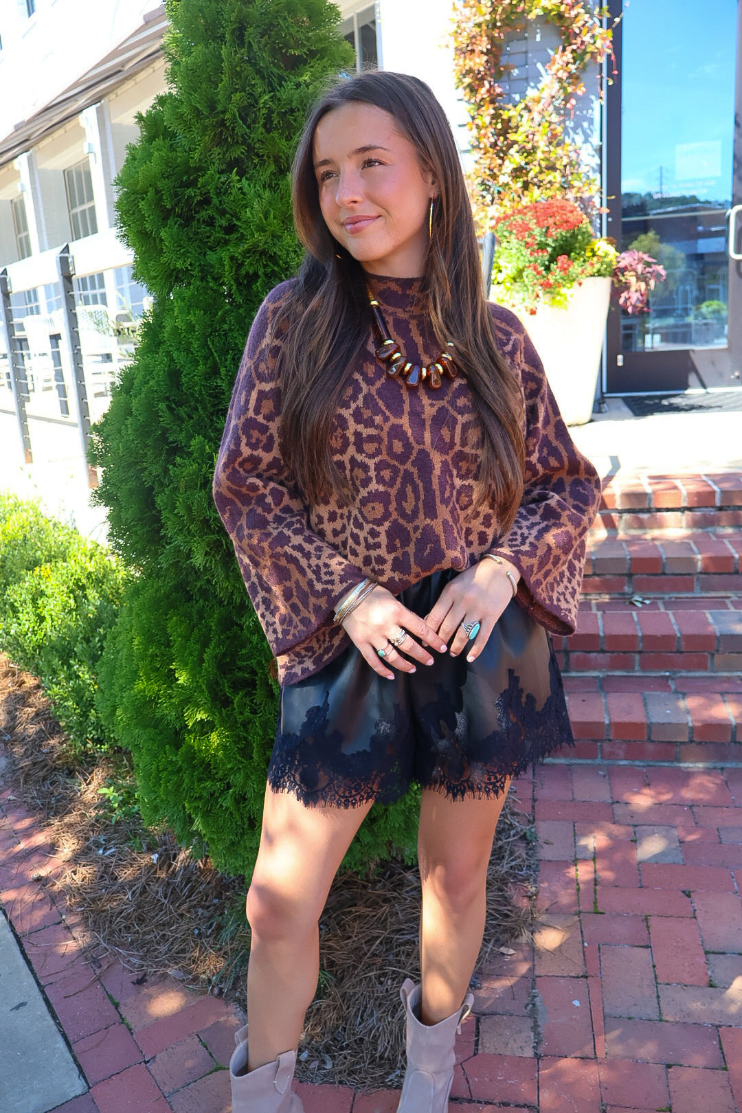 Wide Cut Leopard Sweater