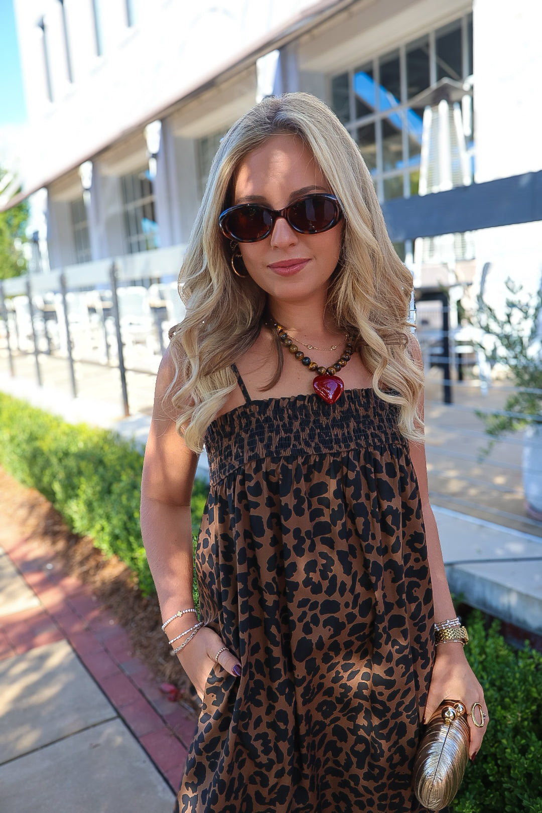 Leopard Maxi Dress With Pockets
