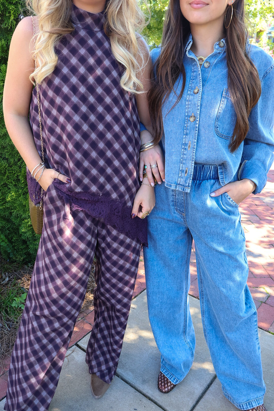 Boxy Denim Top & Wide Leg Pants Set