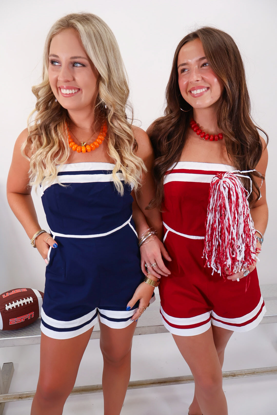 Navy Strapless Romper