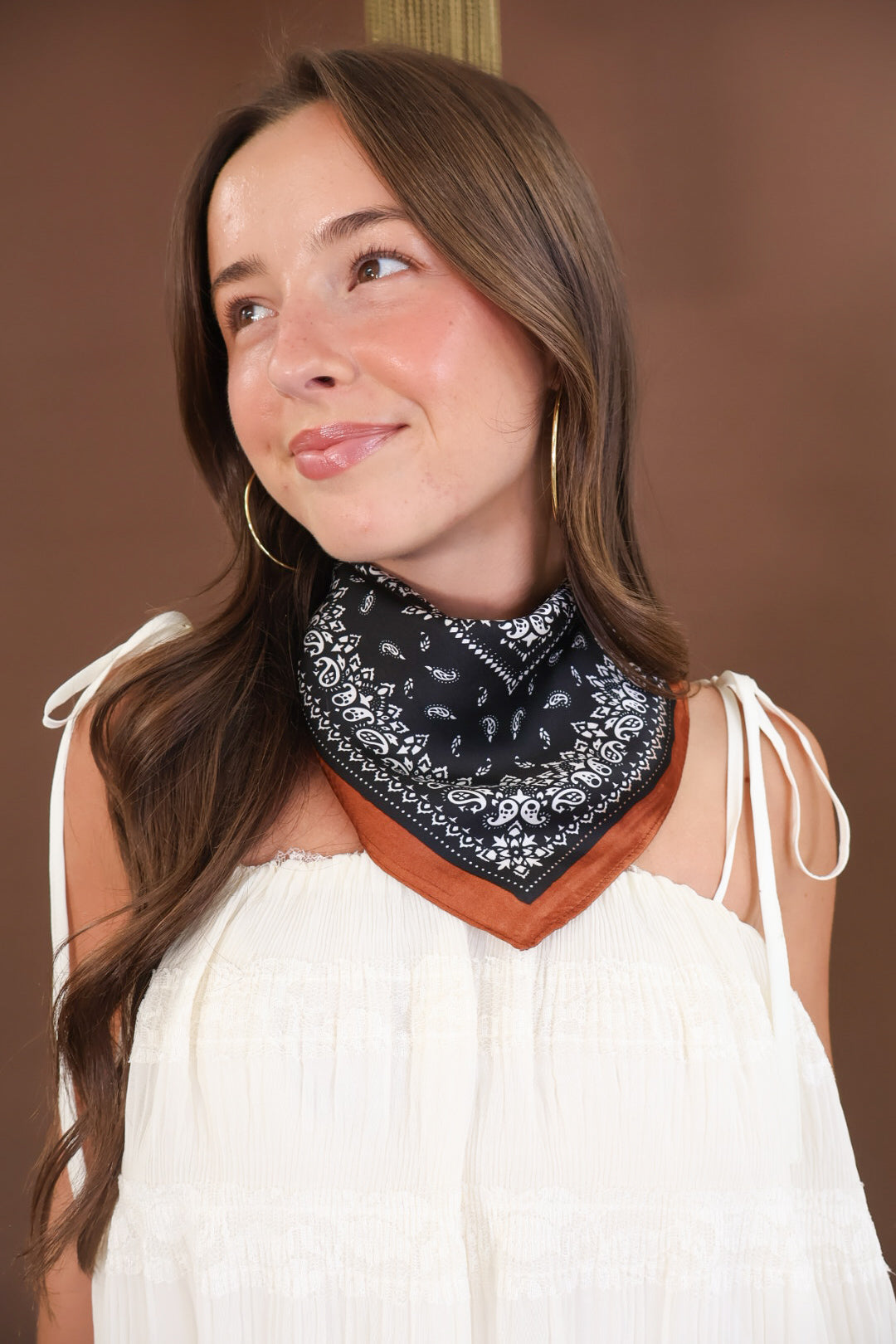 Black & White Paisley Bandana Scarf