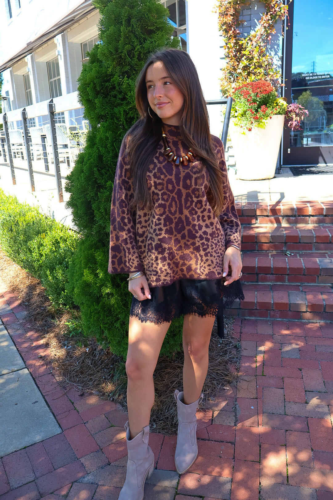 Wide Cut Leopard Sweater