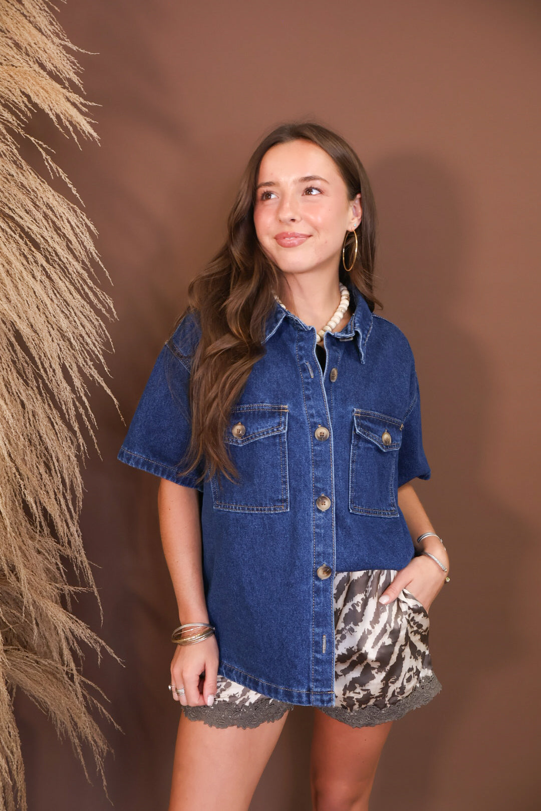 Dark Denim Button Up Shirt