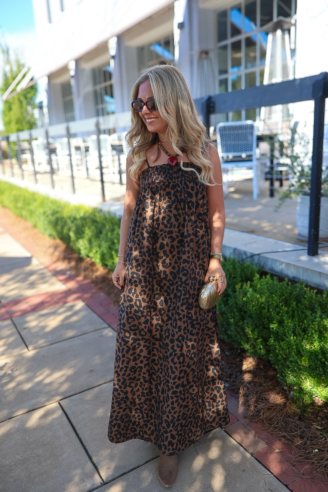 Leopard Maxi Dress With Pockets