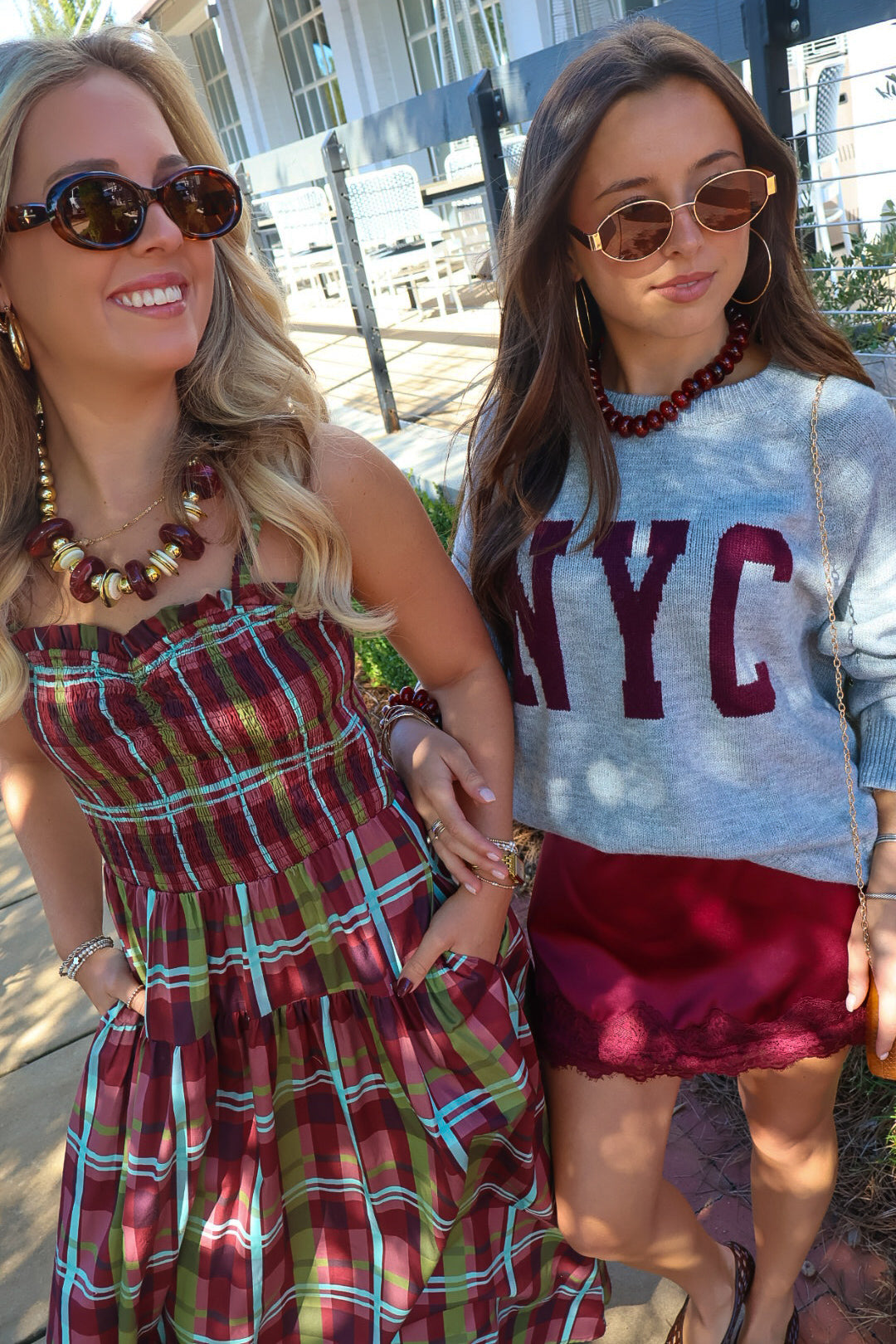 Heather Gray & Maroon NYC Sweater