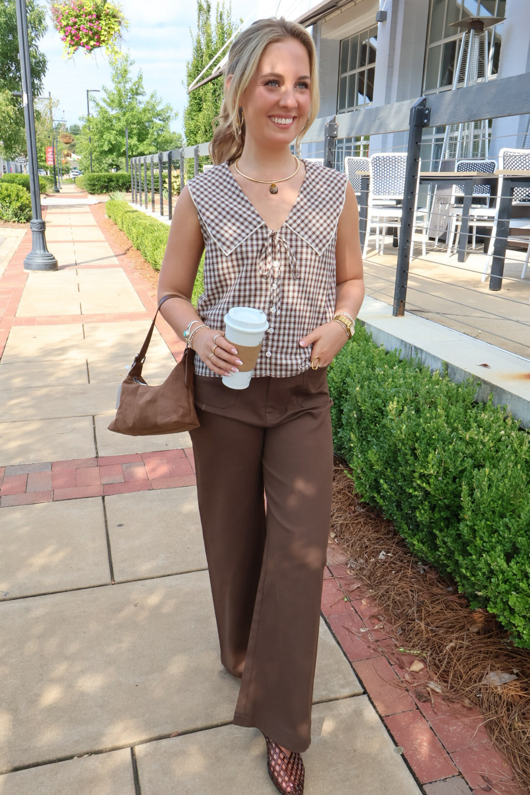 Brown Wide Leg Pants
