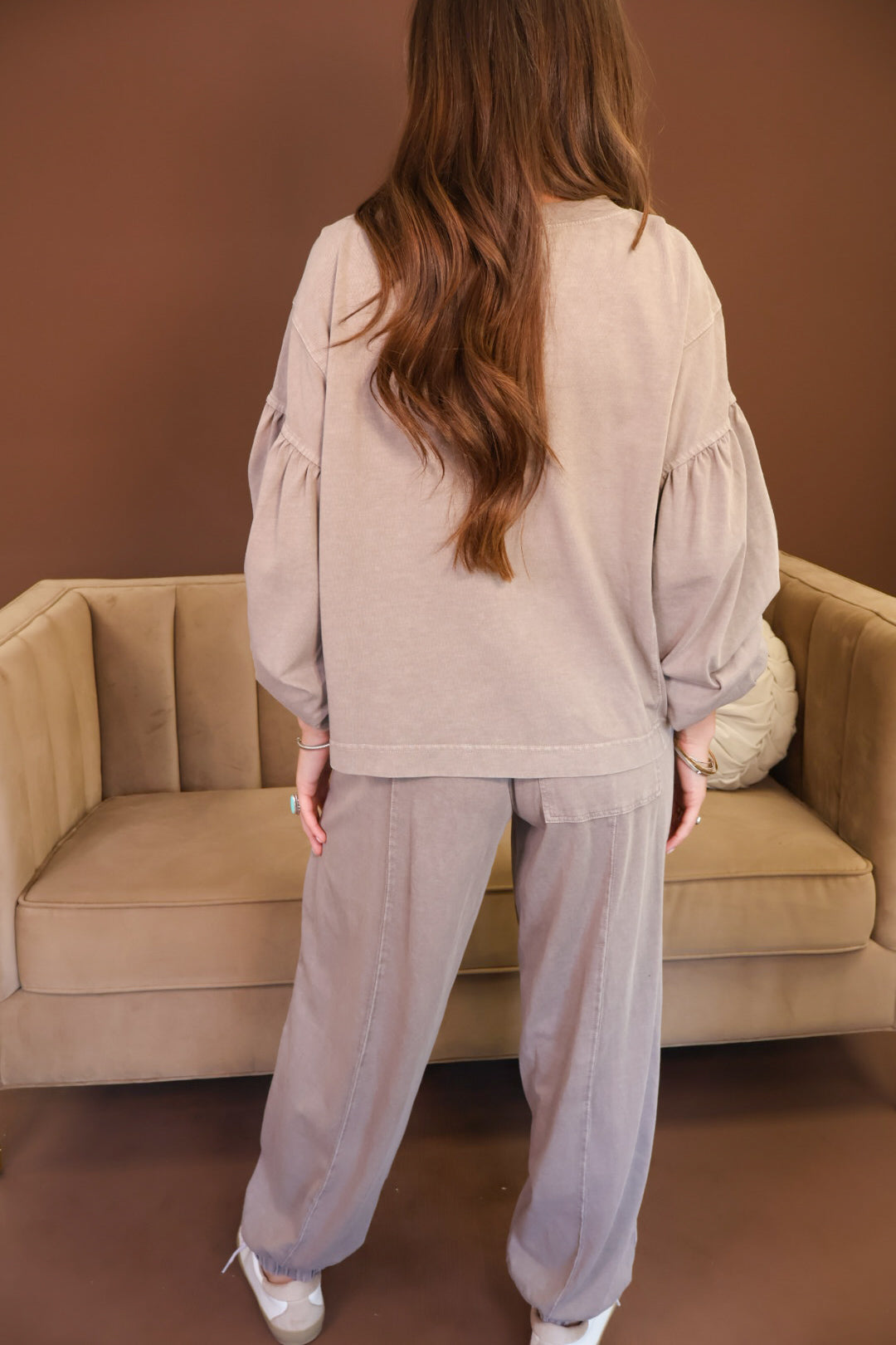 Mocha Boxy Pocket Top & Jogger Pants Set