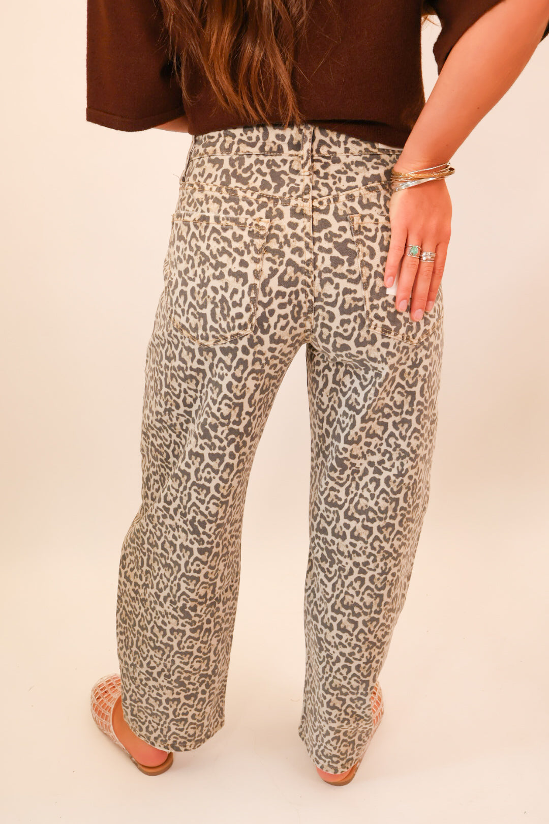 Leopard Barrel Jeans