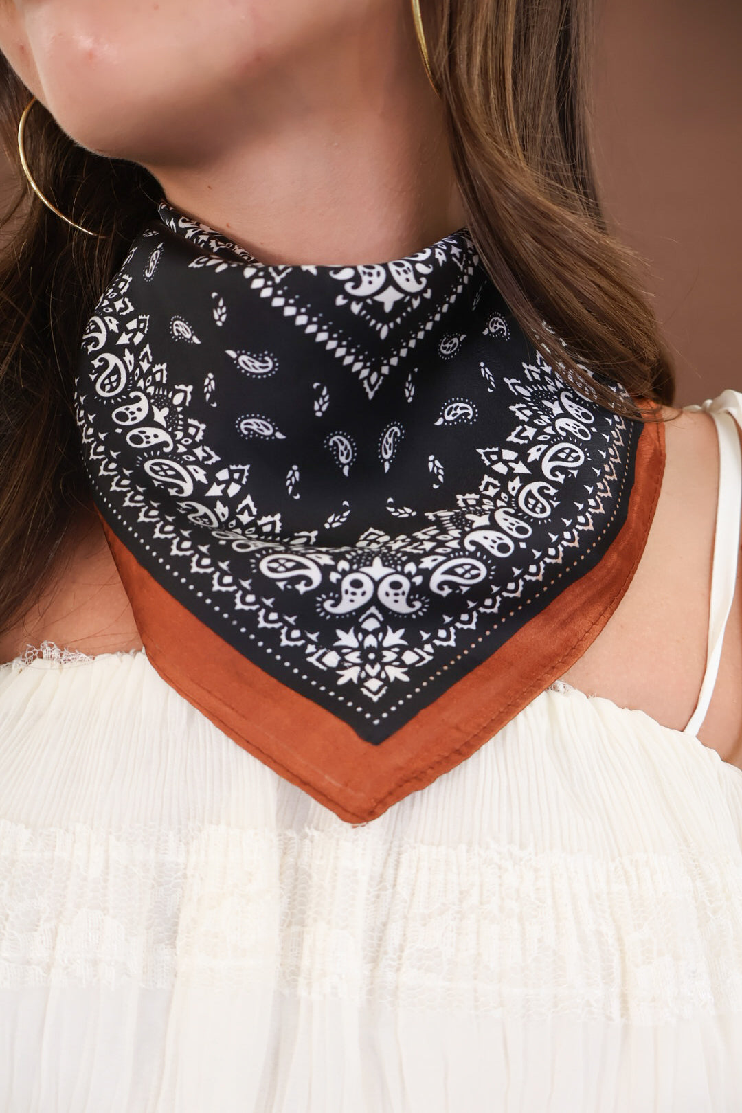 Black & White Paisley Bandana Scarf