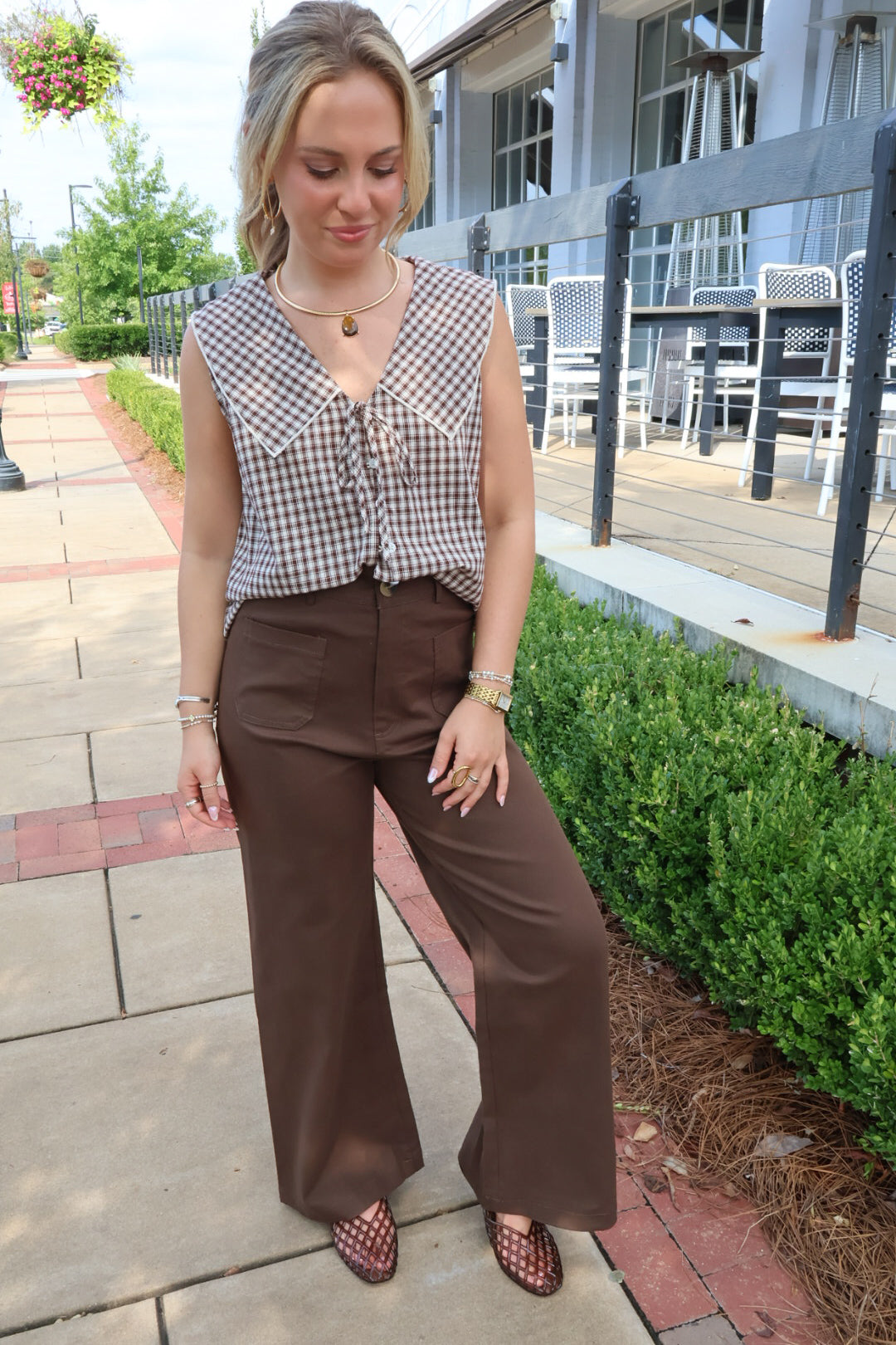 Brown Wide Leg Pants