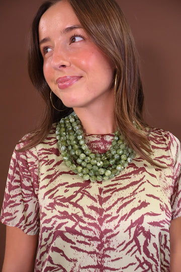 Multi Strand Green Beaded Necklace