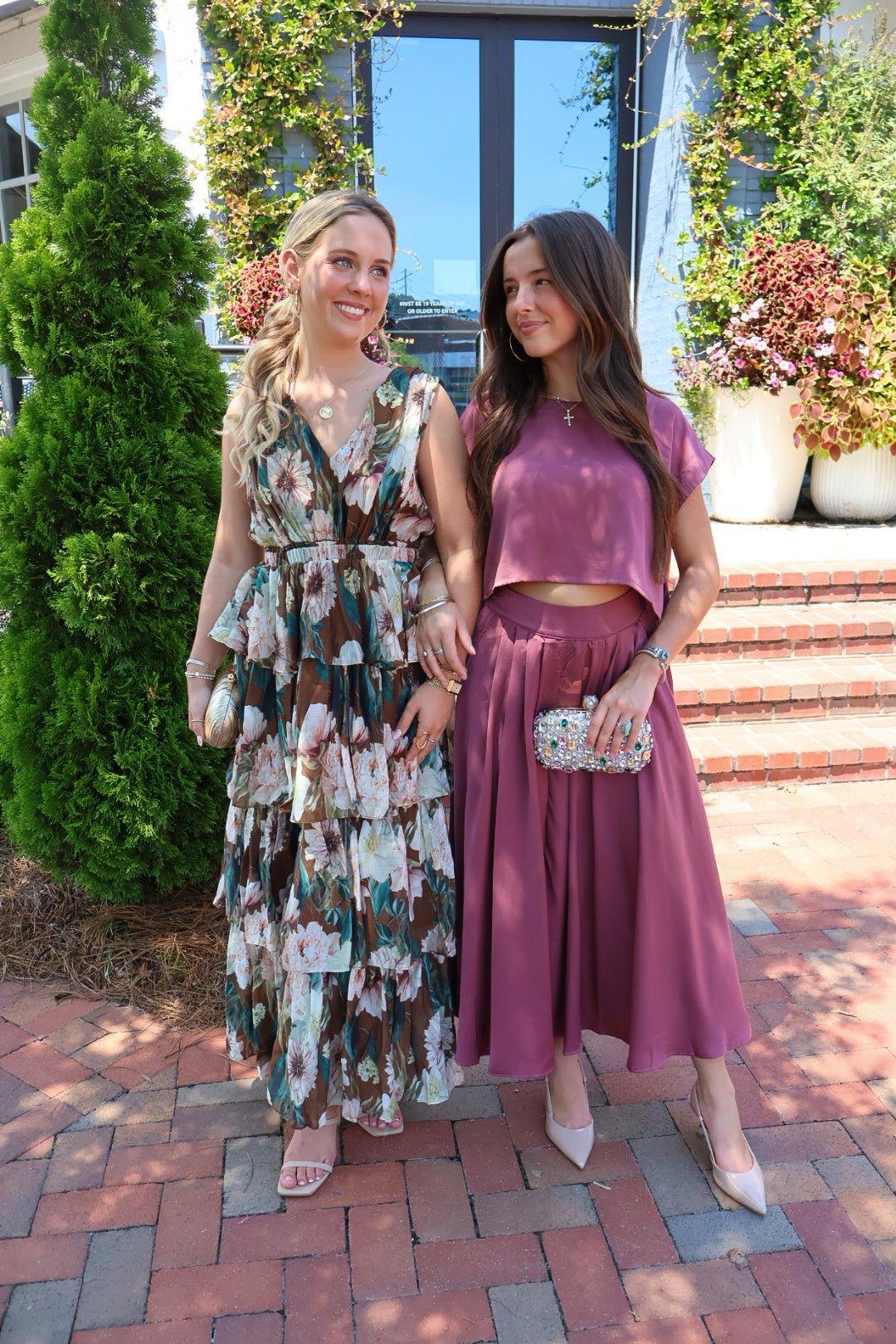 Mauve Satin Crop Top & Midi Skirt Set