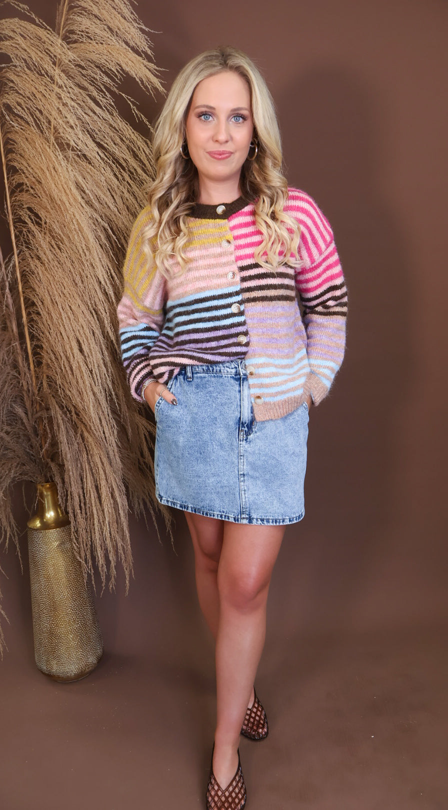Washed Denim Mini Skirt