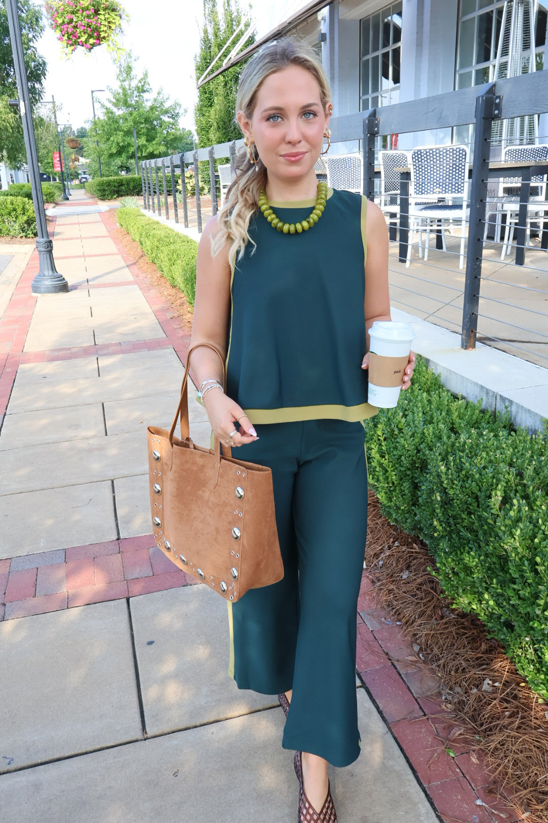 Hunter Green Knit Pants Set