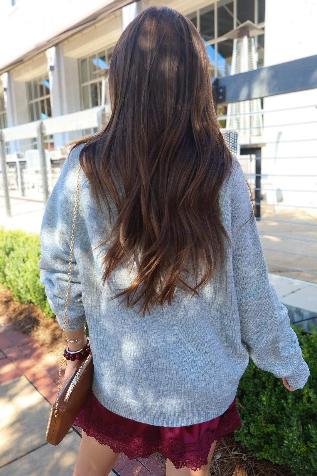 Heather Gray & Maroon NYC Sweater