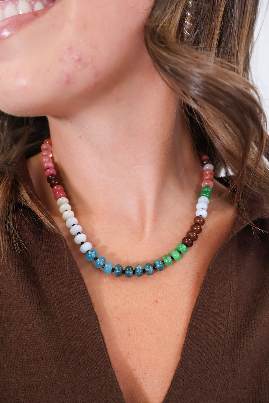 Multicolor Rondelle Bead Necklace