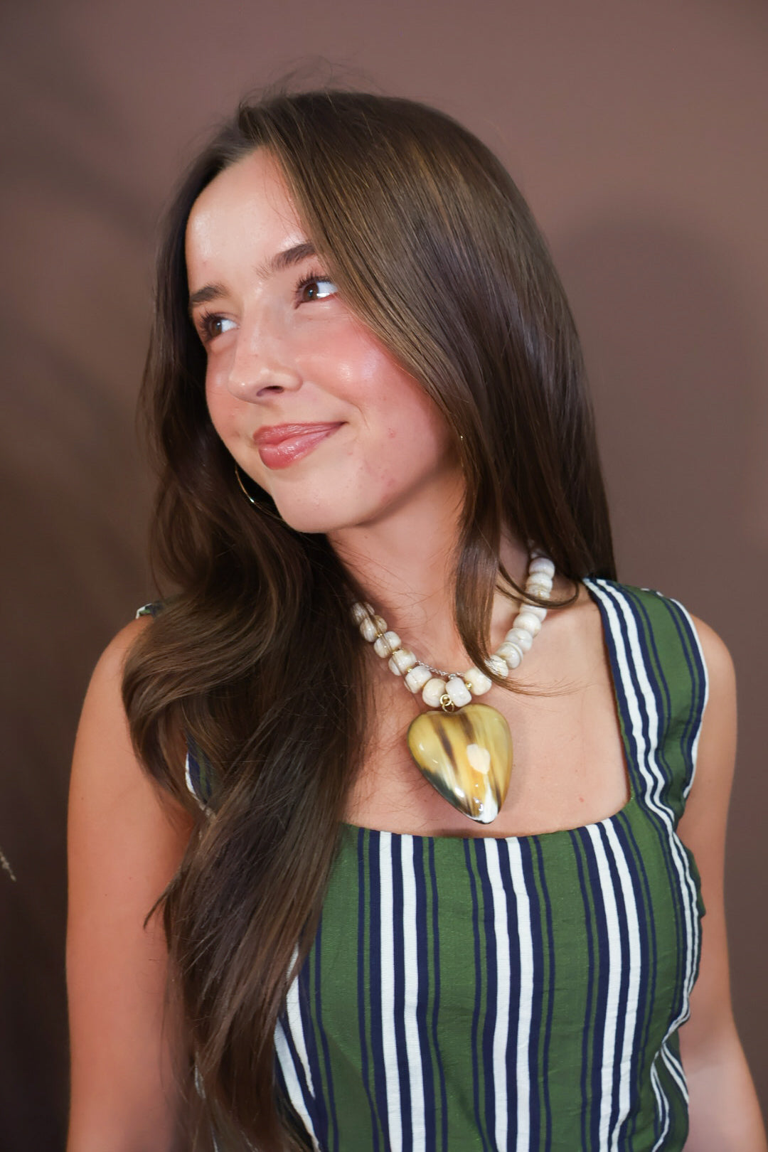 Reversible Two-Tone Heart Beaded Necklace