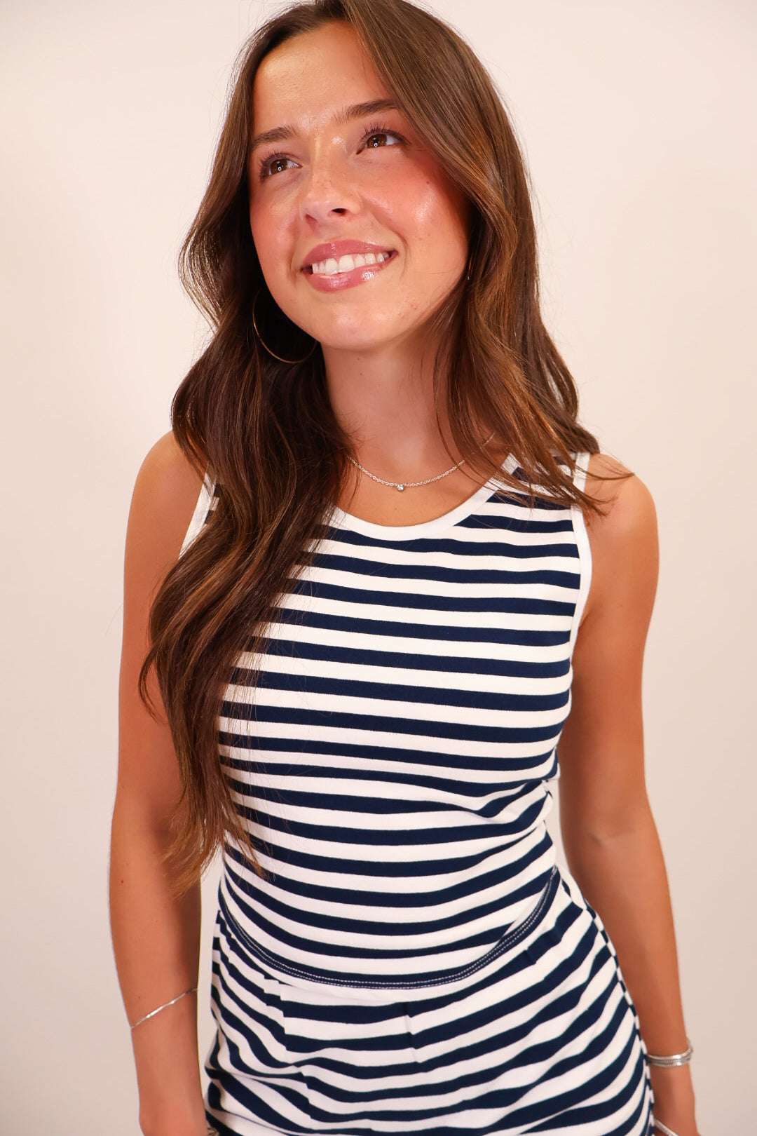 Navy Striped Skort Set