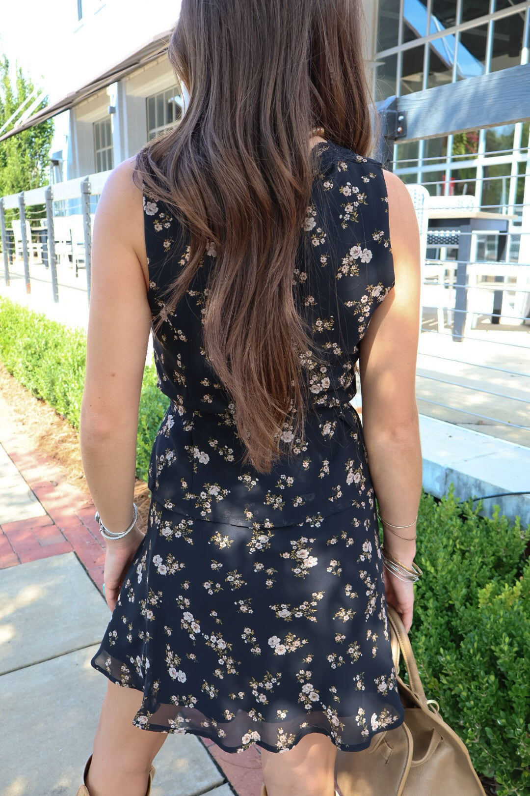 Black Floral Skirt Set