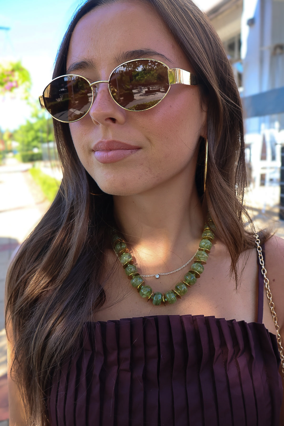 Olive Green Beaded Necklace
