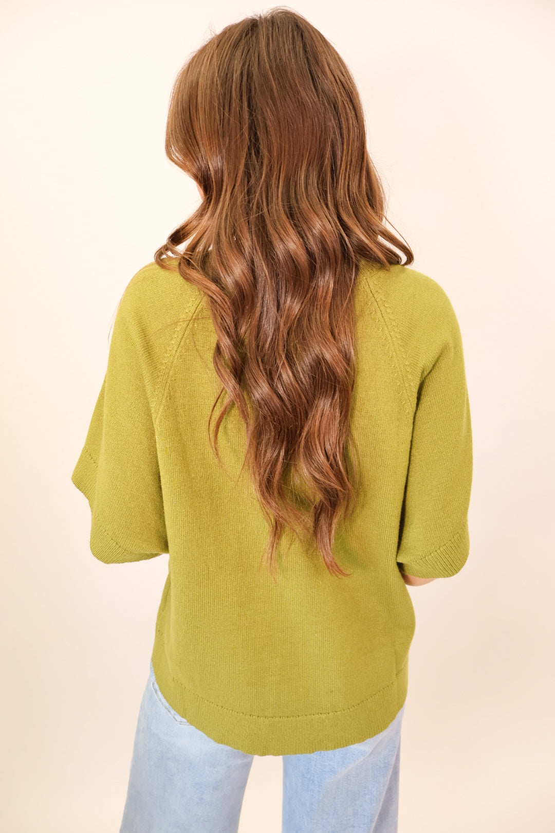 Olive Short Sleeve Sweater