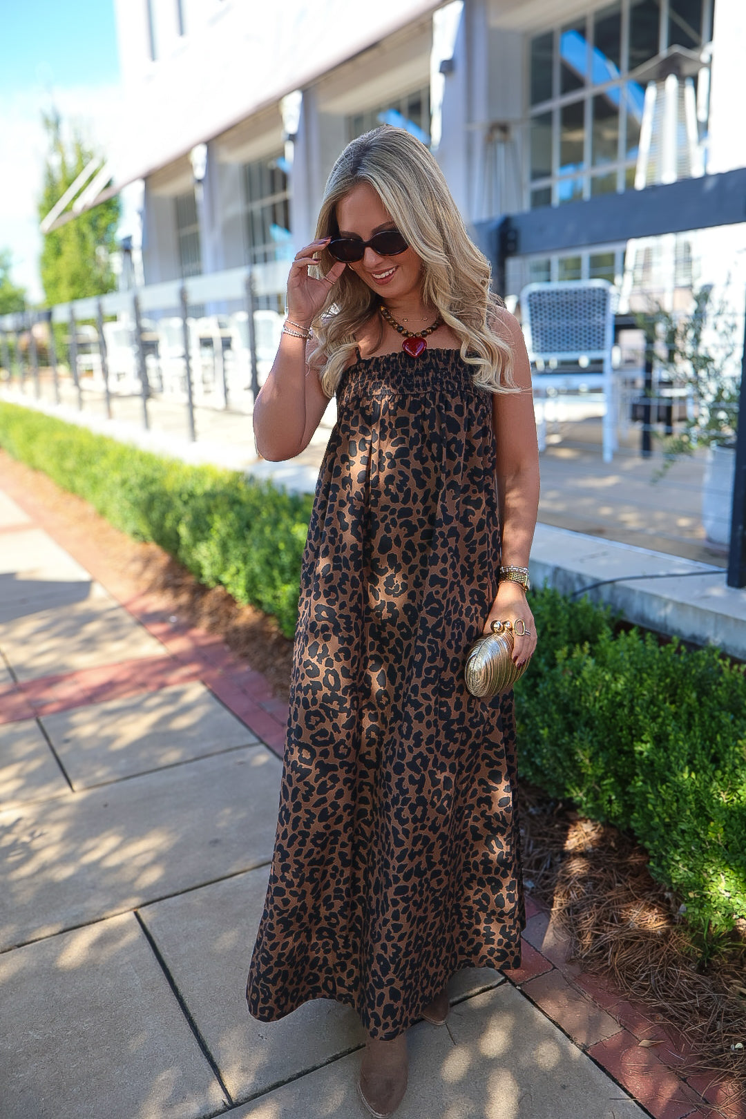 Leopard Maxi Dress With Pockets