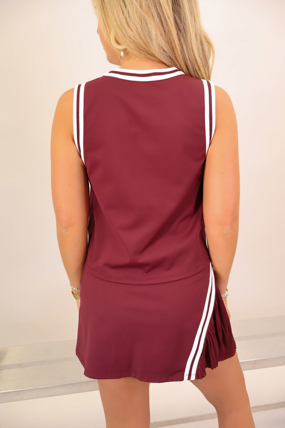 Maroon Varsity Pleated Skort Set