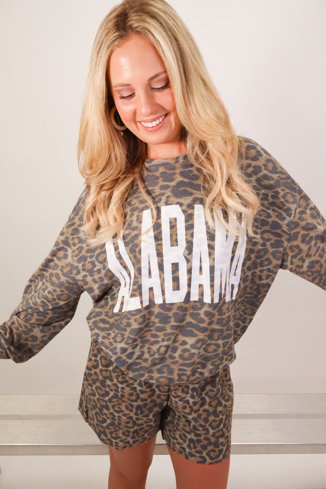 Alabama Leopard Pullover & Shorts Set