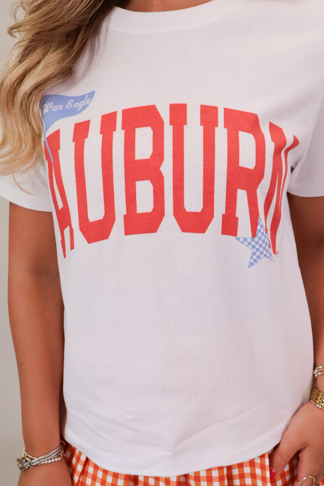 Auburn Pennant Star Crop Tee