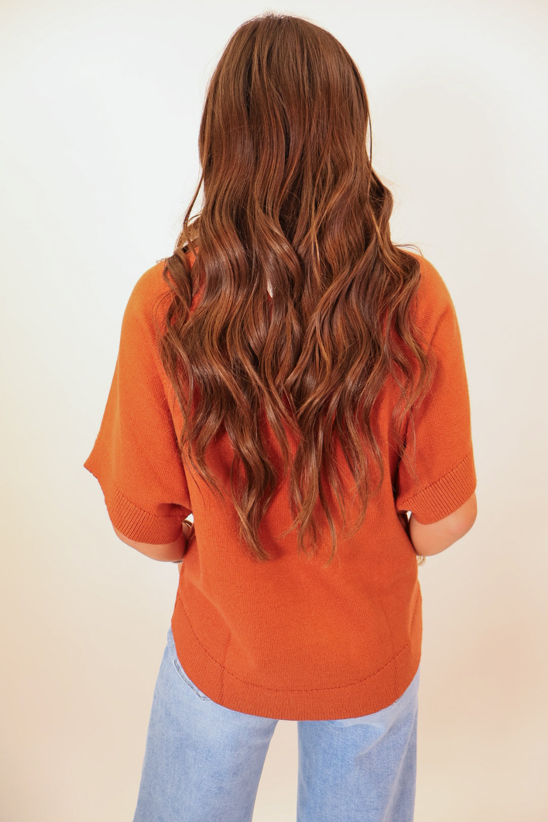 Pumpkin Short Sleeve Sweater