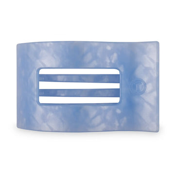 TELETIES Medium Flat Rectangle Hair Clip - Blue Lagoon