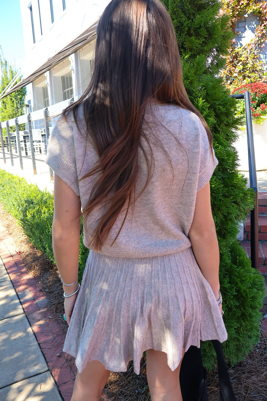 Taupe Turtleneck Sweater & Mini Skirt Set
