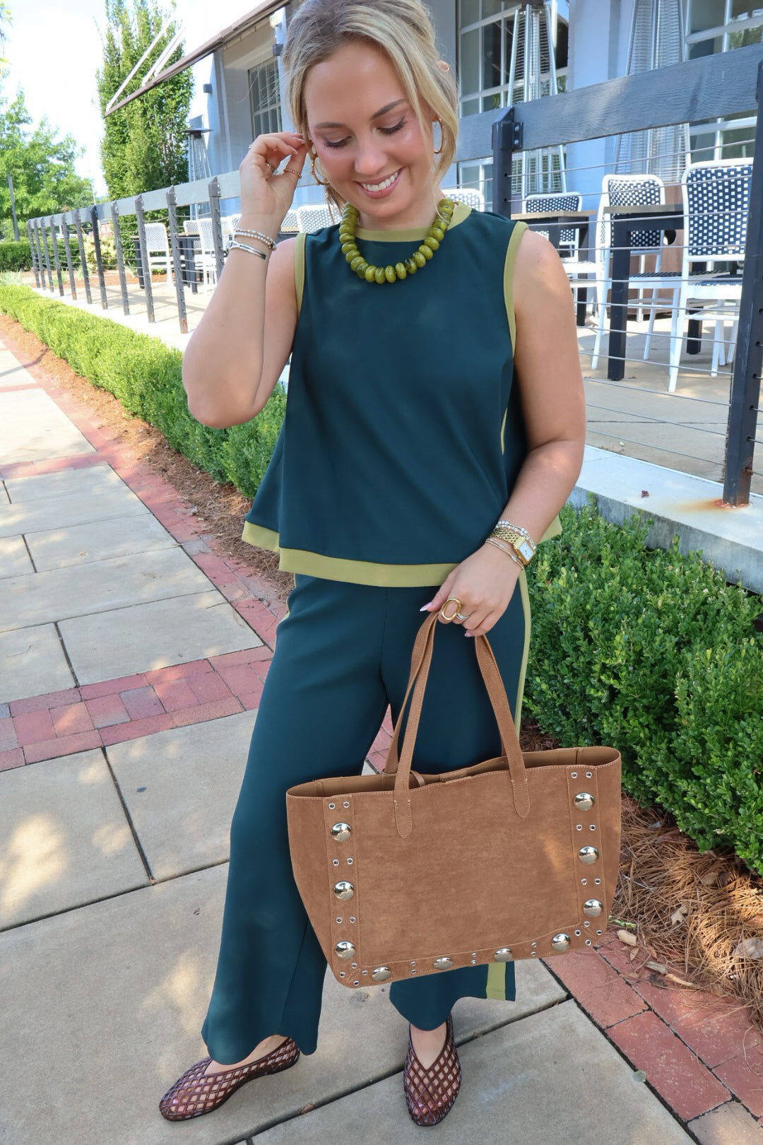 Hunter Green Knit Pants Set